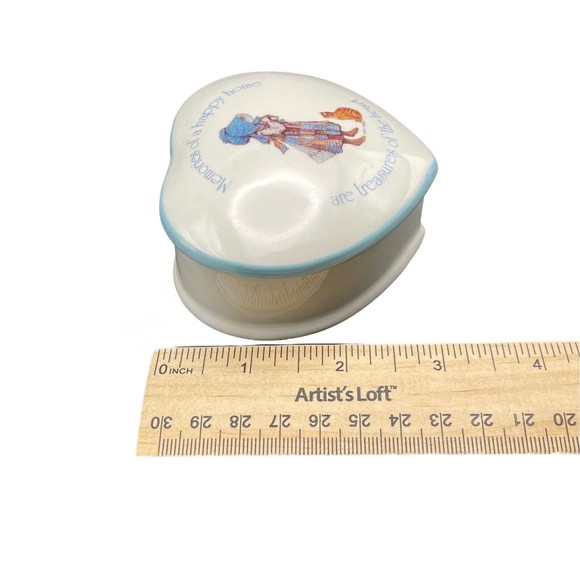 Vintage Holly Hobbie  Blue Girl  Stoneware Trinket Box 1978 WWA Inc Japan - Picture 9 of 11